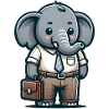 Professeur d’éléphant mignon