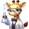 Cute Giraffe Scientist