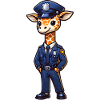 Cute Giraffe Police Officer