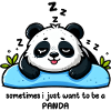 Sleeping Tired Panda Funny Animals
