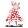 Miss 50s Rockabilly Pig in Plaid Dress