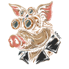 Steampunk Pig: Piggy with goggles