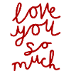 Handwritten Love You So Much Design