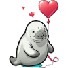 Manatee with heart