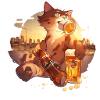 Paws & Pints: Katze mit Bier-Tee