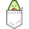 Shirt pocket with avocado
