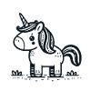 Zarter Einhorn Skizzenstil