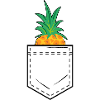 Chest pocket with pineapple head