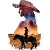 Silhouette de cavalier