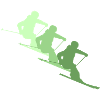 Skifahrer grün/ Ski