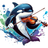 Orca spielt Geige