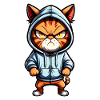Braune Katze mit Kapuze