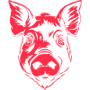 Vibrant Red Pig Illustration