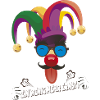 Bunter Jester mit Gläsern