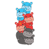 Polyamour Drapeau Fierté LGBTQ Hippopotame mignon