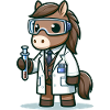 Scientifique de cheval mignon