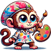 Cute Monkey Artist