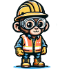 Cute Monkey Construction Worker