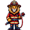 Cute Lion Firefighter