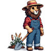 Cute Lion Farmer
