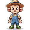 Cute Monkey Farmer