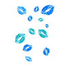 kissing mouth, blue, kisses, kiss