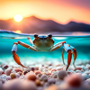 Crabe sous l'eau