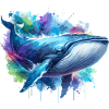 Blue Whale Colourful background