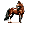 Brown Quarter Horse Design
