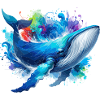Blue Whale Colourful background