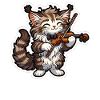Cute Maine-Coon playing Violin