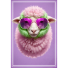 Cute sheep with sunglasses
