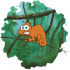 Orange Cartoon Chameleon