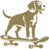Dog Beagle Skateboard Skateboarder Silhouette