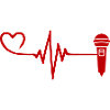 Microphone Pulse Heart Love