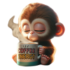 Coffee Energy Monkey Illustration
