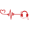 Headphones Pulse Heart Love