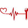 Wrench Pulse Heart Love