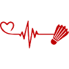 badminton heart pulse heartbeat