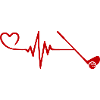 Golf Heart Pulse Heartbeat