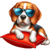 Beagle Das Model mit Sonnenbrille