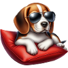 Niedlicher Beagle mit Sonnenbrille