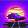 Retrowave/vaperwave car.