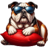 Cute Bulldog Wearing Sunglasses