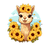 Alpaga aux tournesols