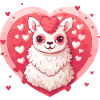 Alpaca with hearts