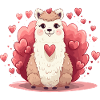 Alpaca with hearts