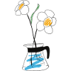 Coffee pot with flower
