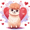Alpaca with hearts