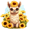 Alpaga aux tournesols